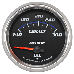 Auto Meter Cobalt Series Short Sweep 2 5/8" Oil Temperature Gauge - 140-300 Degrees F